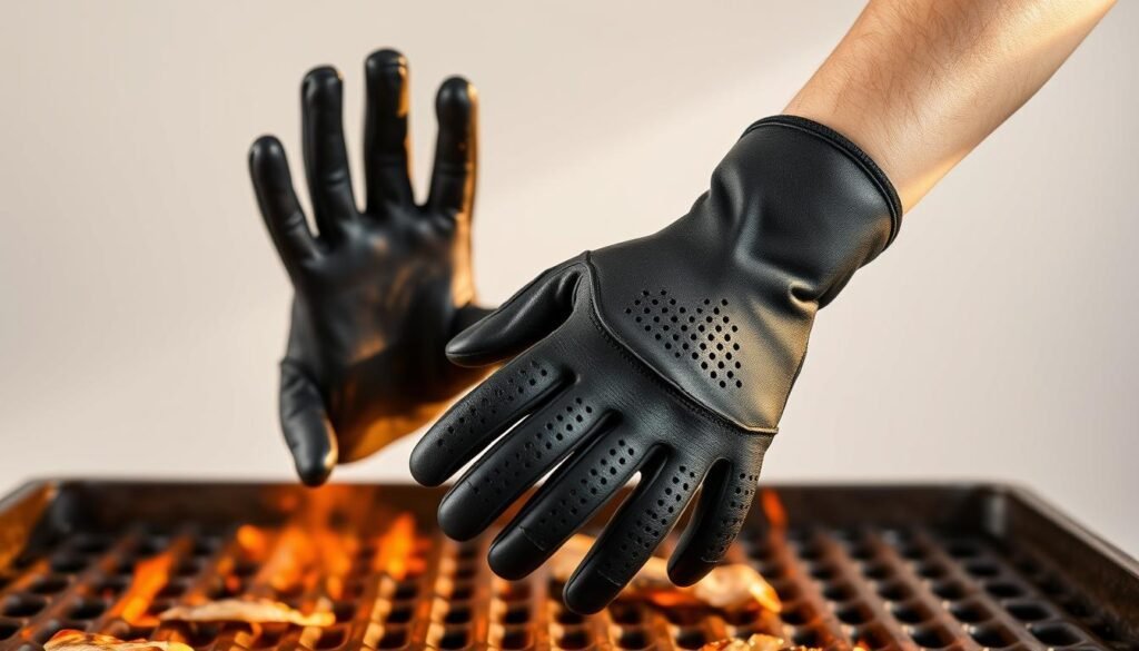 Grill Gloves with Grip Enhancement Technologies
