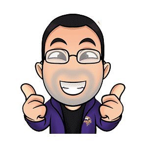 Cartoon avatar of a smiling man with glasses, a beard, and short dark hair, giving two thumbs up while wearing a purple jacket over a black shirt.